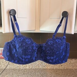 Adore Me Set Blue Lace Underwire Balconette Bra 36DD- Women Intimates